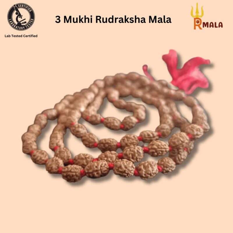 Three Mukhi Rudraksha Mala